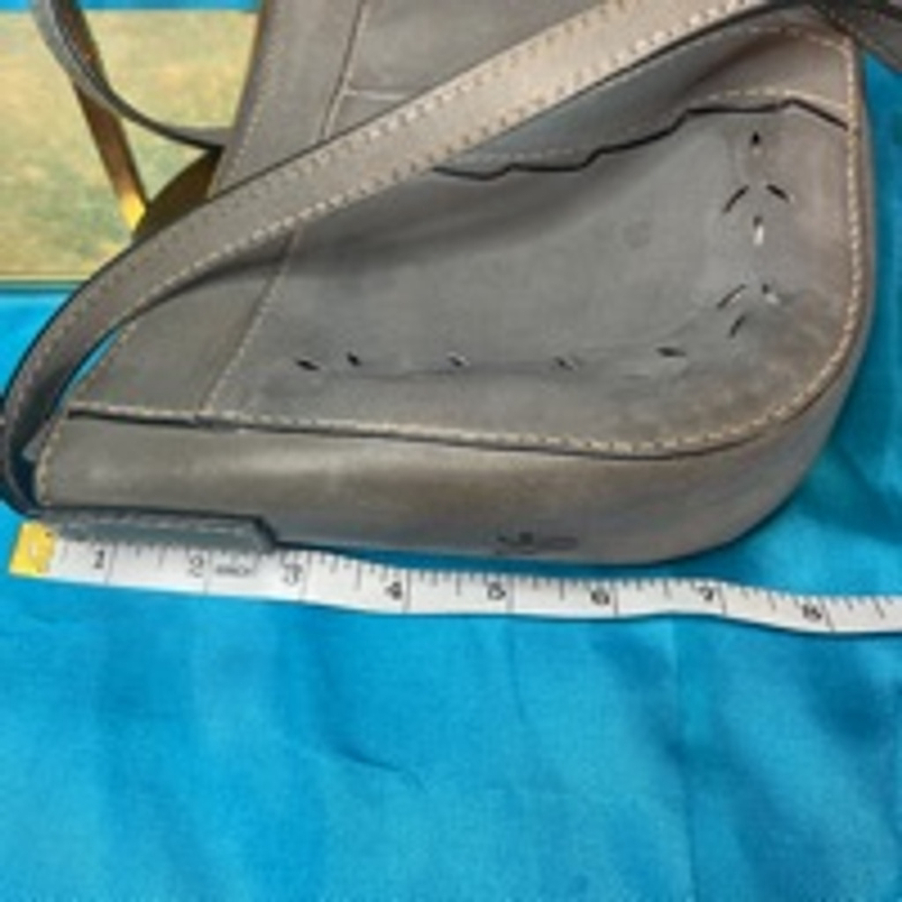 Women's Frye Gray Leather Crossbody Bag VGC - Picture 10 of 11